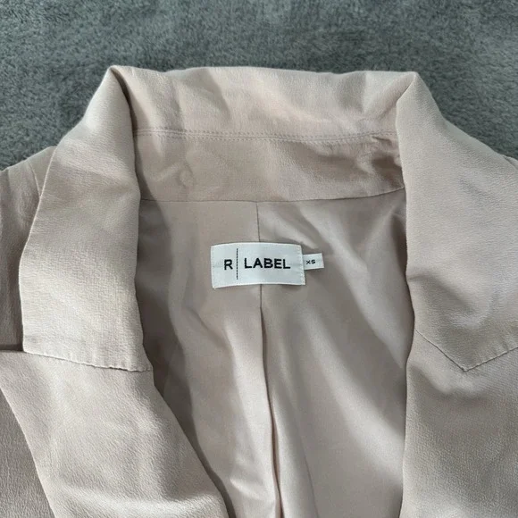 R Label Double Breasted 100% Silk Pink Blazer Size XS Womens $298 MSRP - Picture 3 of 9